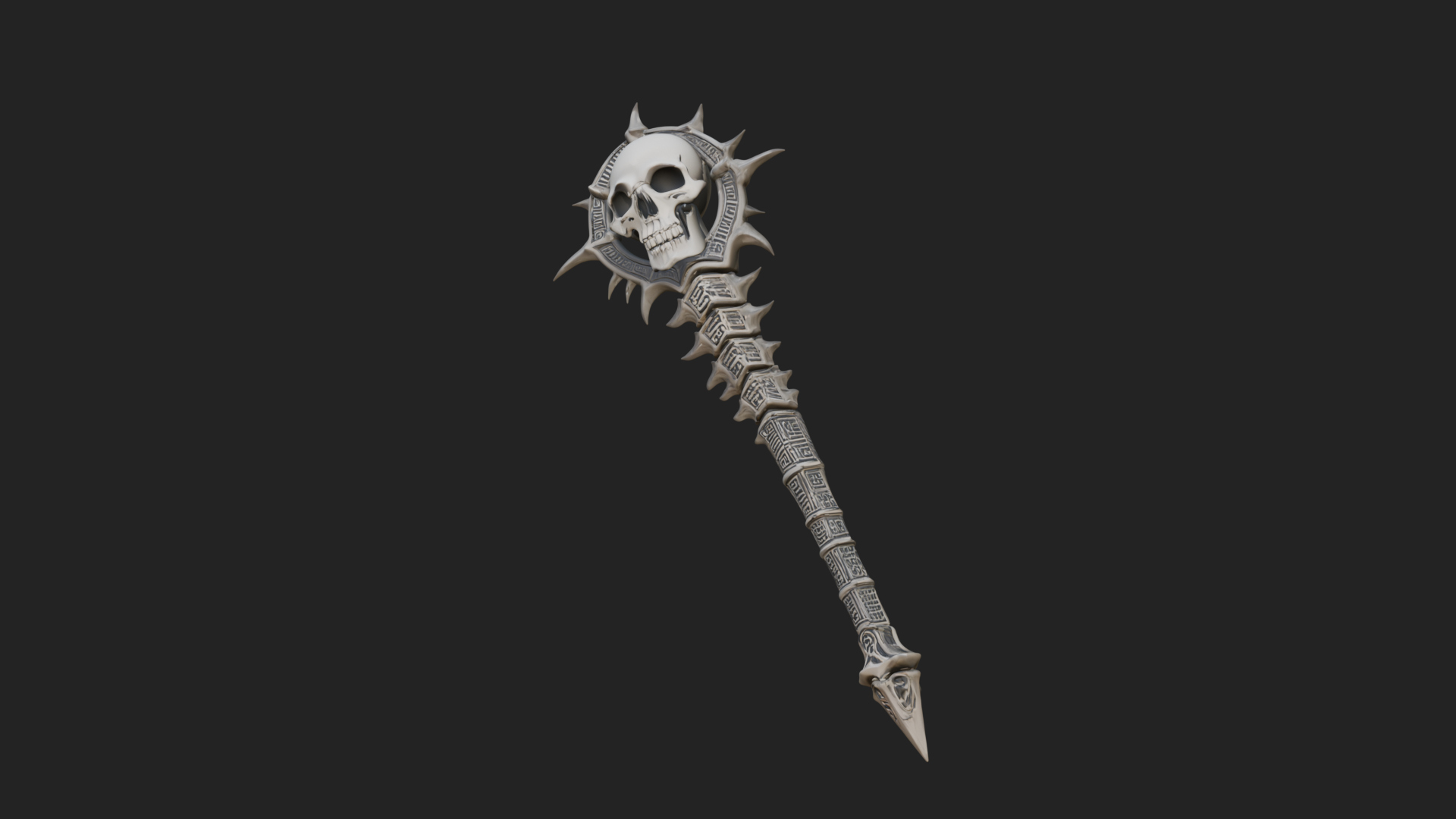 Carved Bone Staff Model Design 8 3D Print Model 3D Model