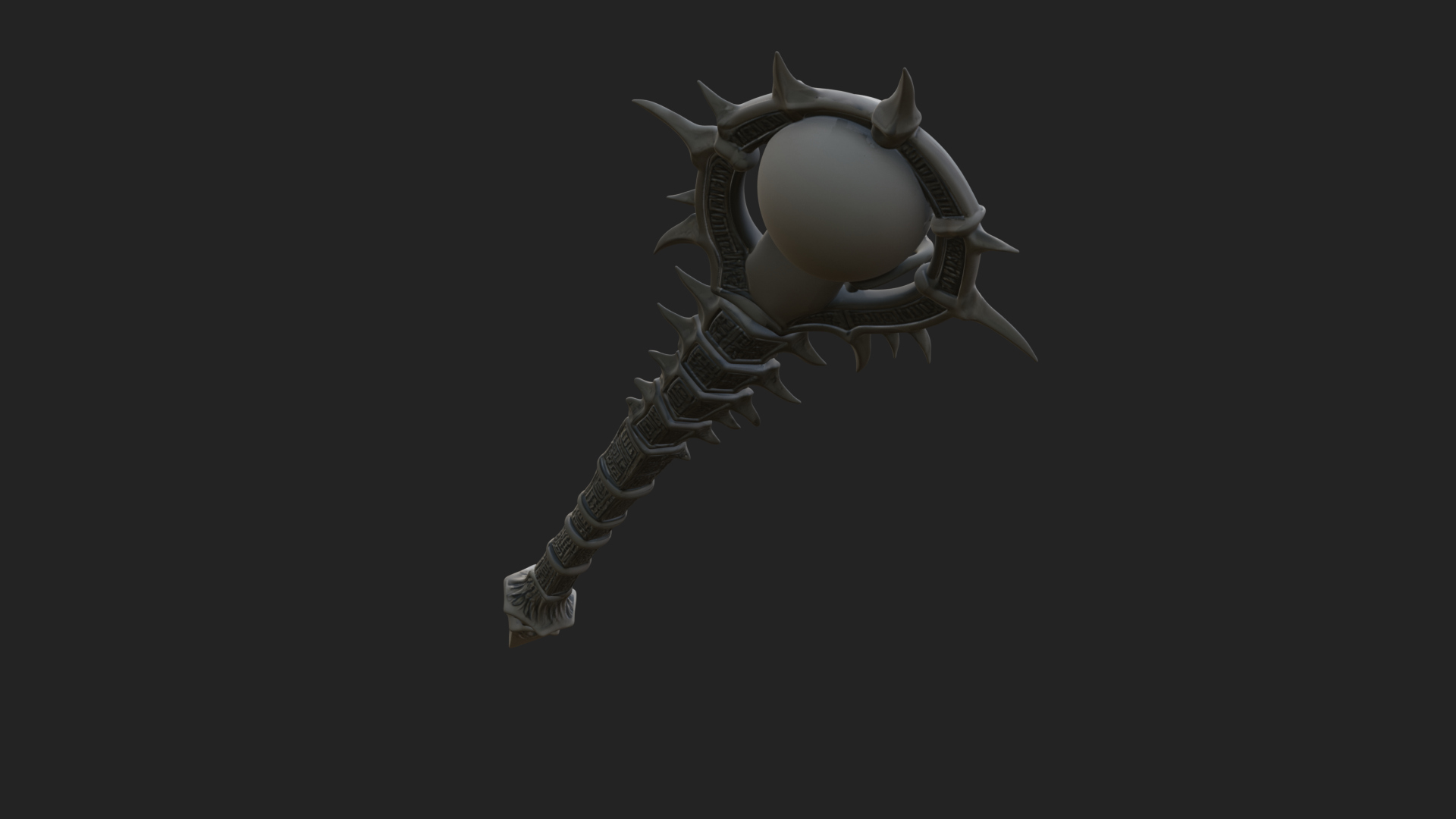 Carved Bone Staff Model Design 8 3D Print Model 3D Model