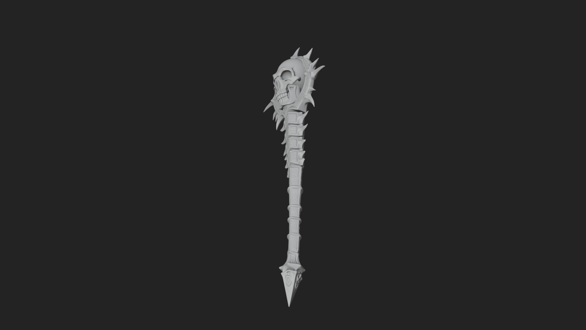 Carved Bone Staff Model Design 8 3D Print Model 3D Model