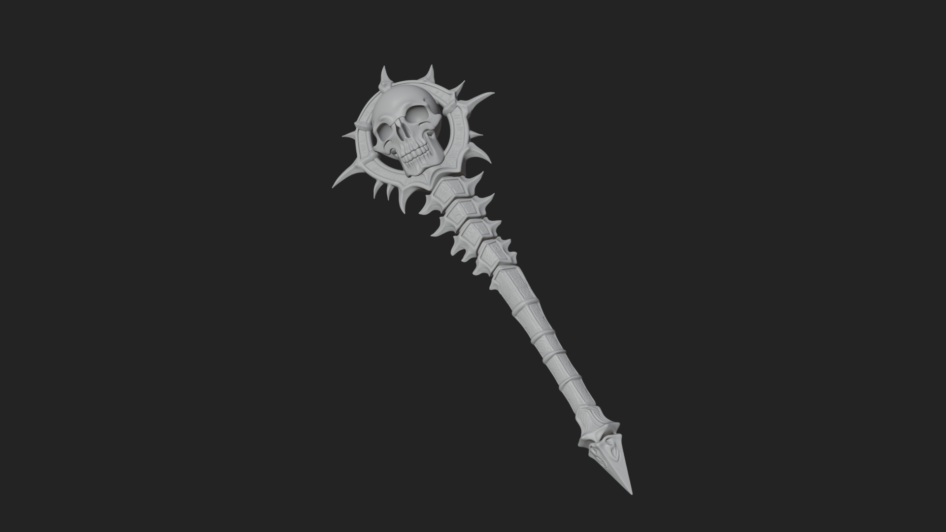 Carved Bone Staff Model Design 8 3D Print Model 3D Model