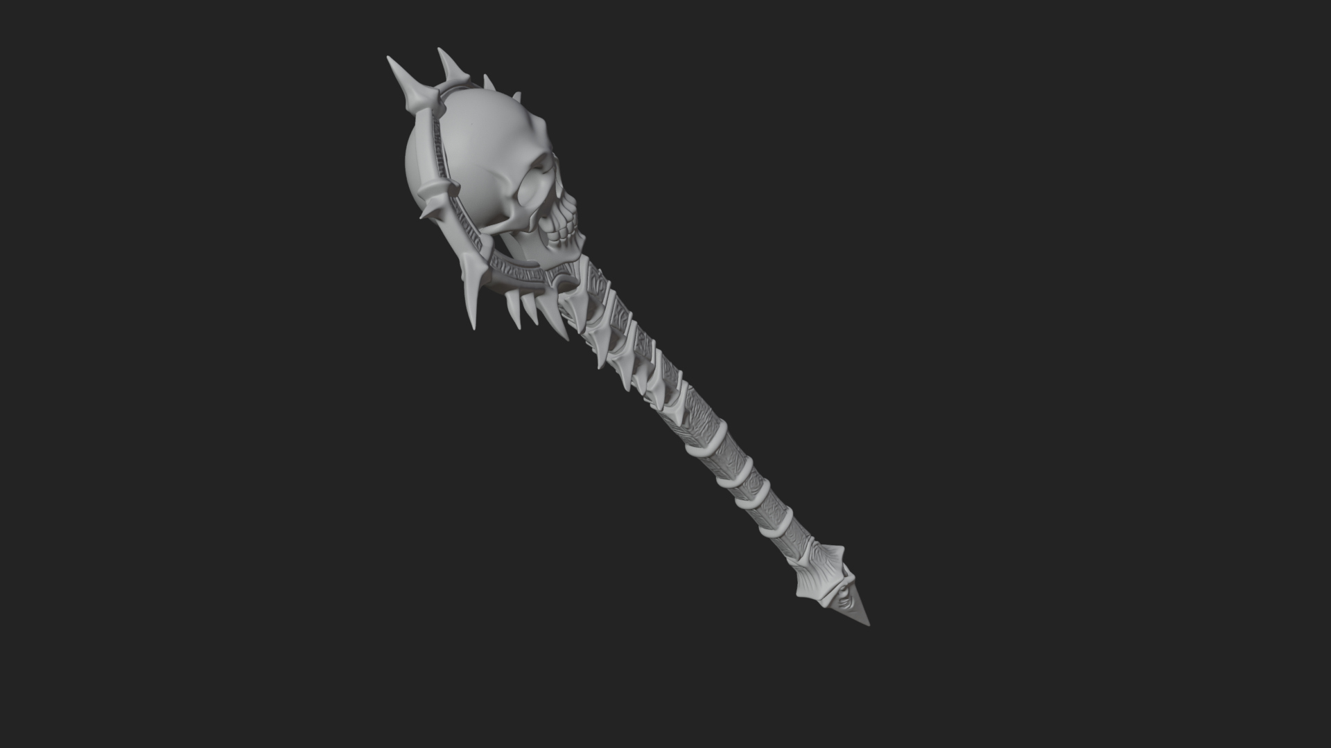 Carved Bone Staff Model Design 8 3D Print Model 3D Model