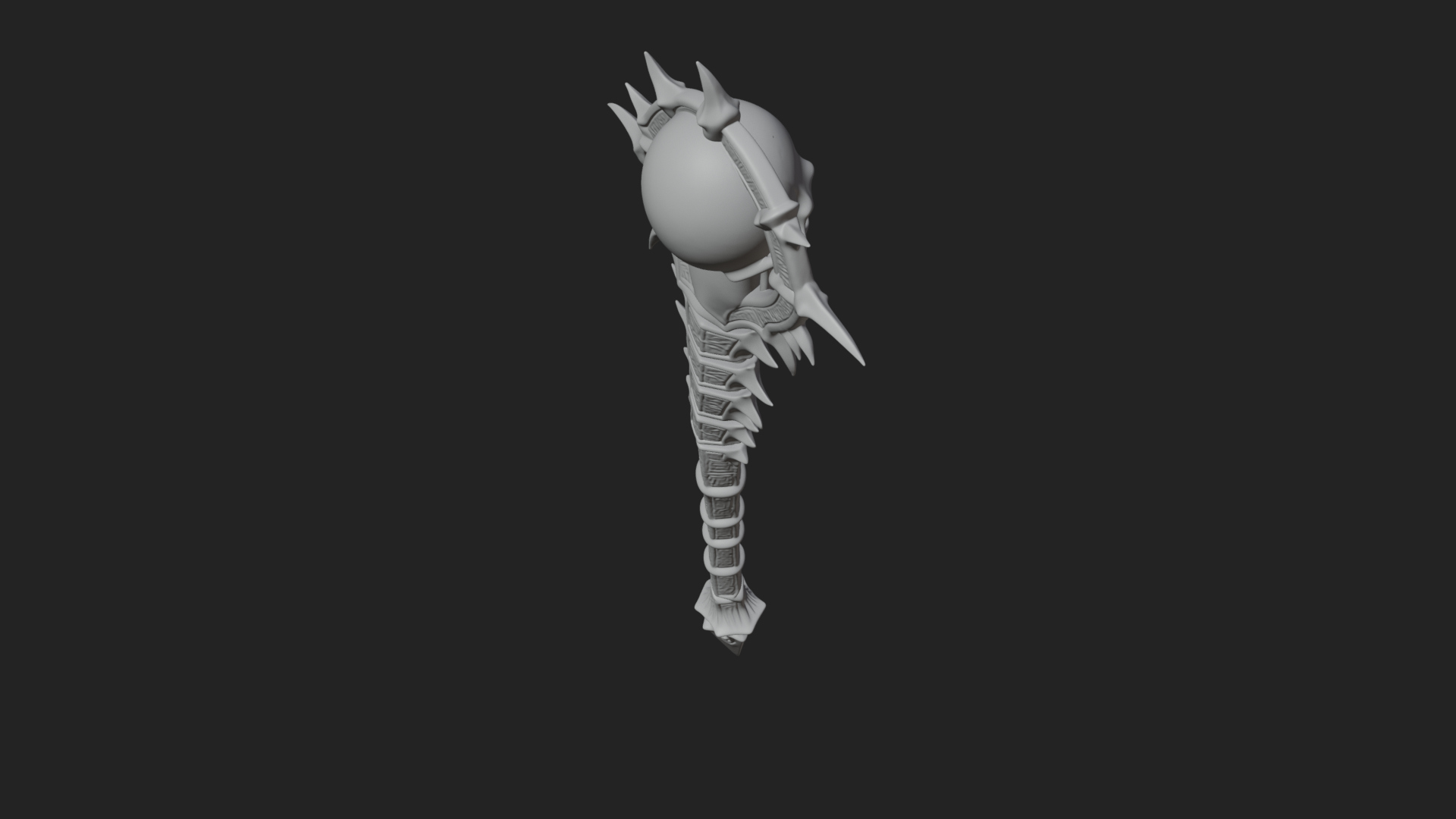Carved Bone Staff Model Design 8 3D Print Model 3D Model