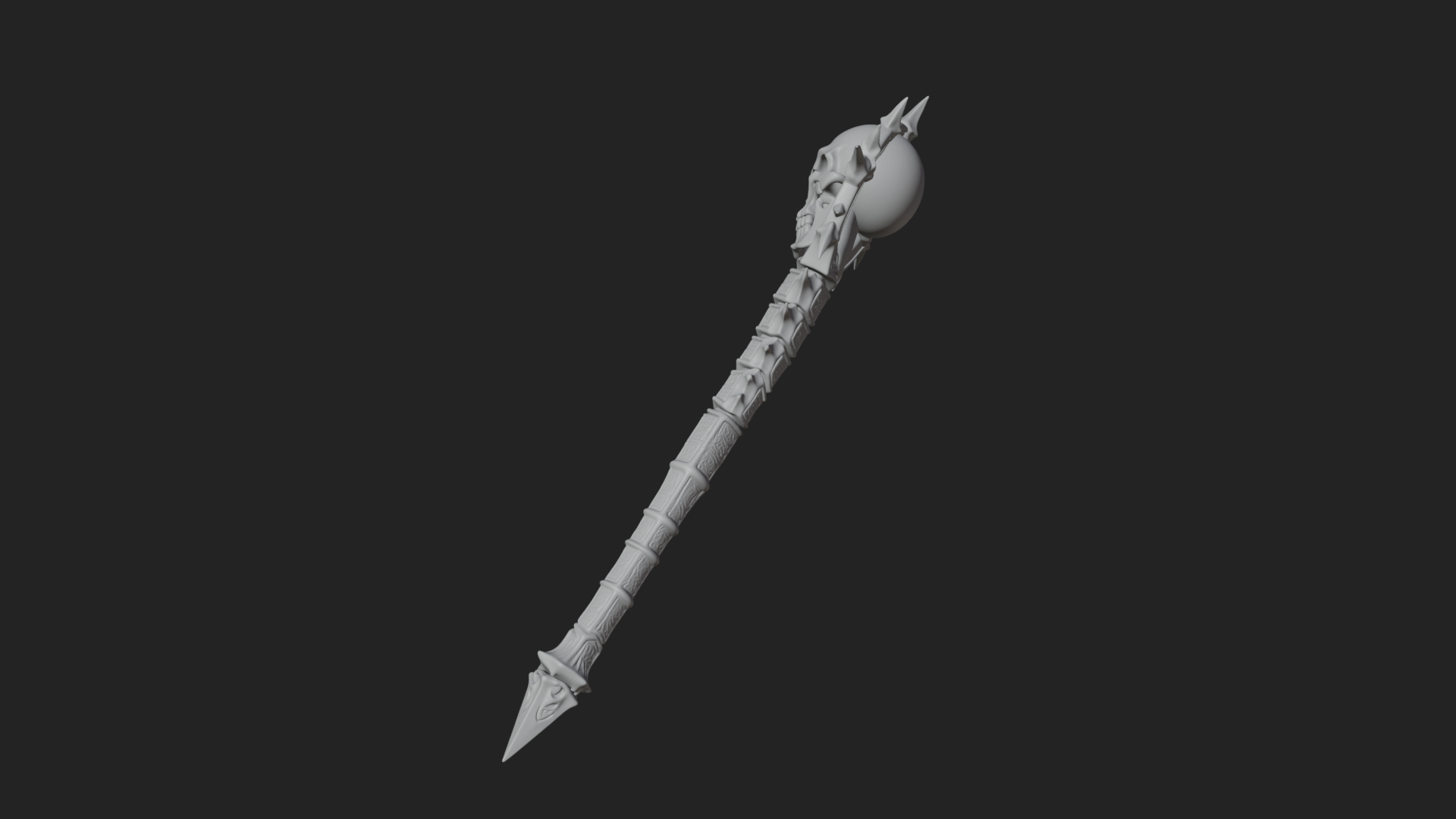 Carved Bone Staff Model Design 8 3D Print Model 3D Model