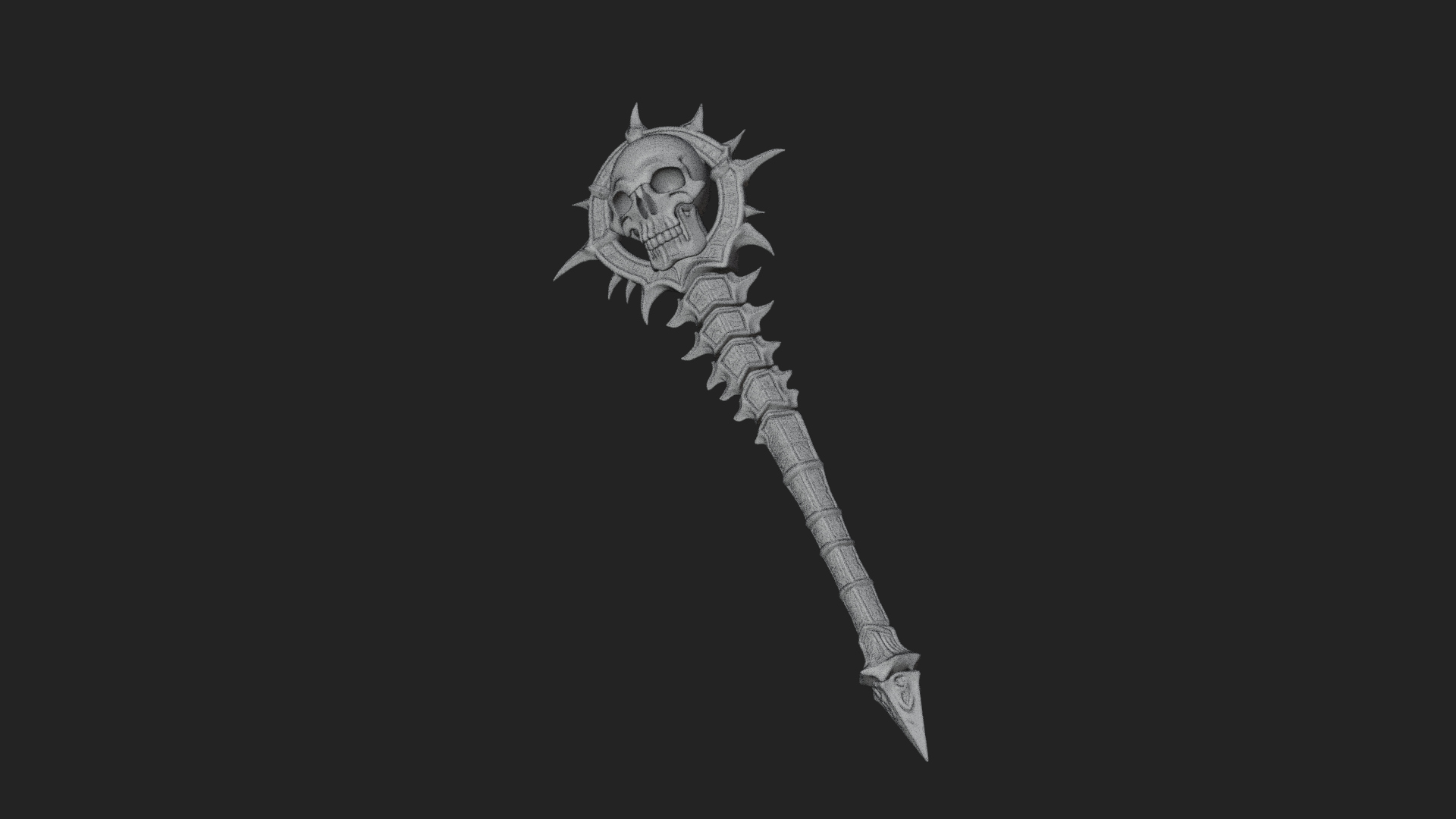 Carved Bone Staff Model Design 8 3D Print Model 3D Model