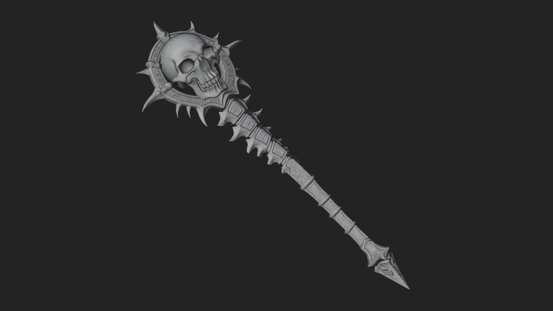 Carved Bone Staff Model Design 8 3D Print Model 3D Model