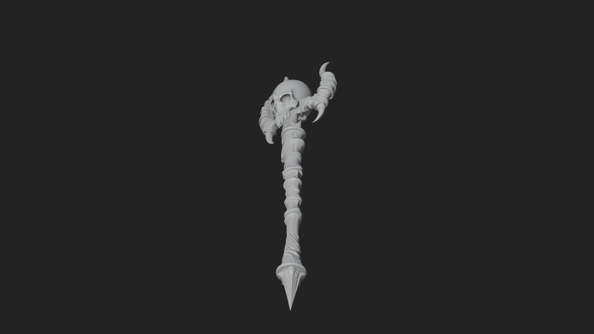 Carved Bone Staff Model Design 9 3D Print Model 3D Model