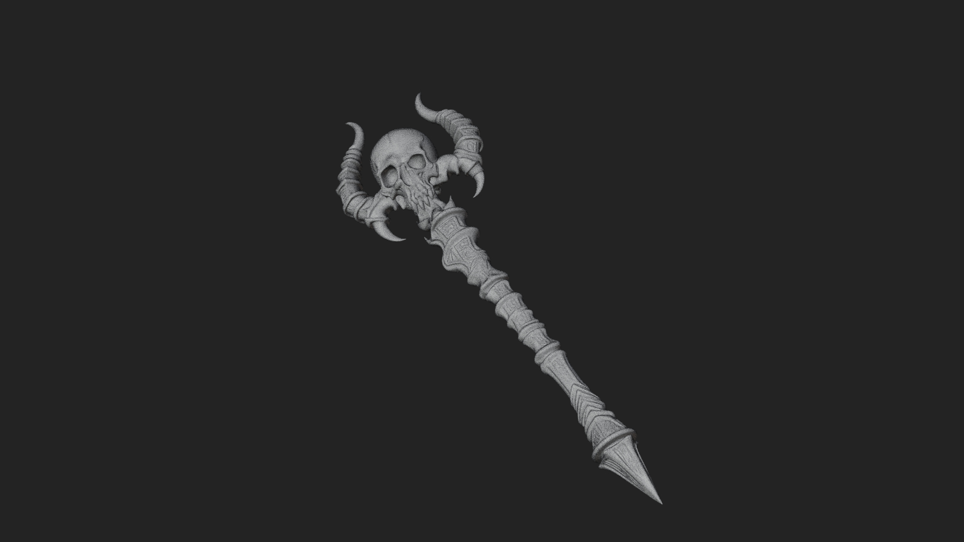 Carved Bone Staff Model Design 9 3D Print Model 3D Model