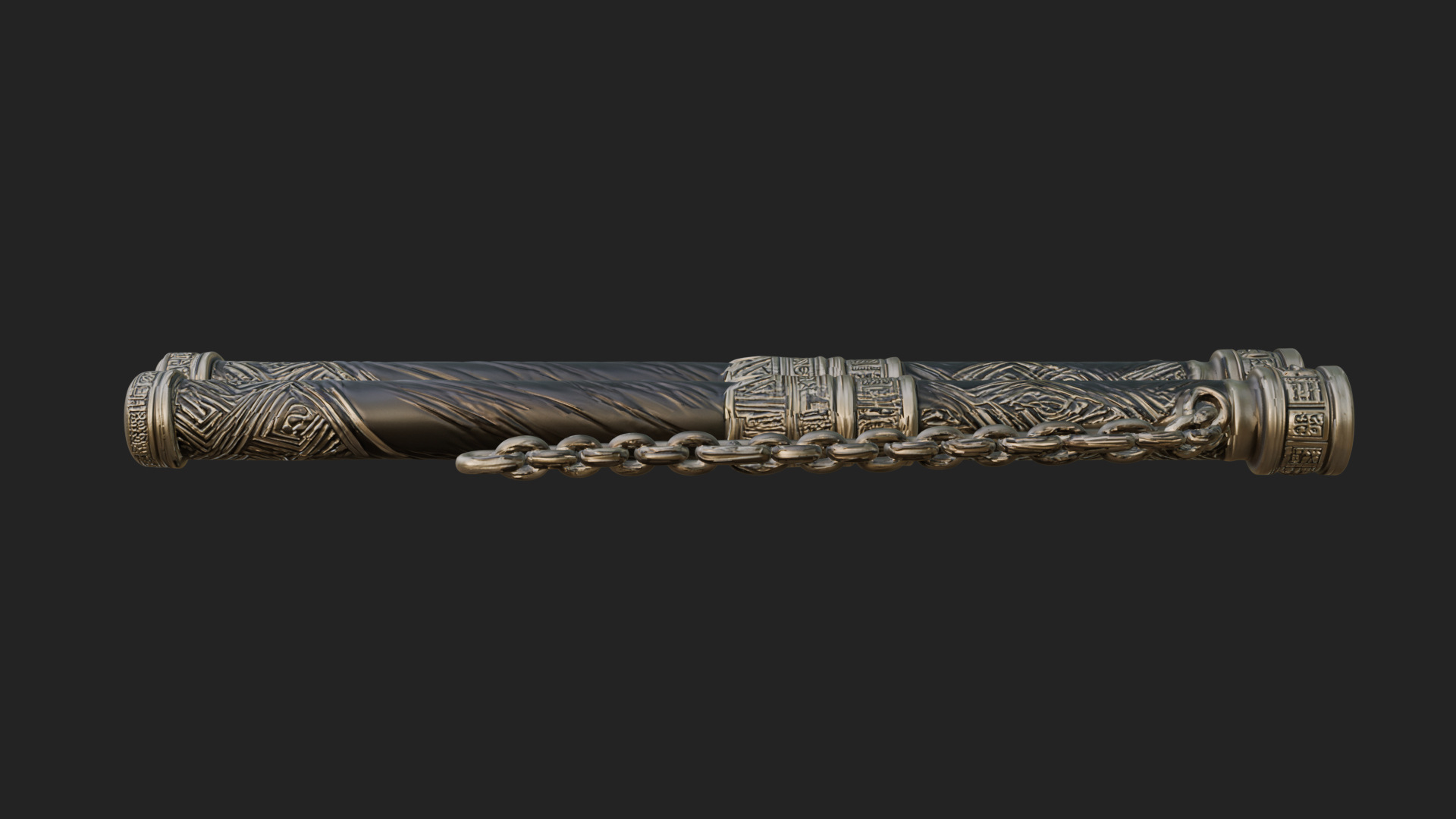 Carved Chain Nunchaku Model Design 1 3D Print Model 3D Model