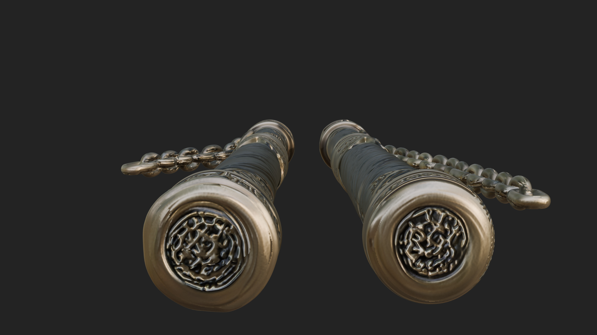 Carved Chain Nunchaku Model Design 1 3D Print Model 3D Model