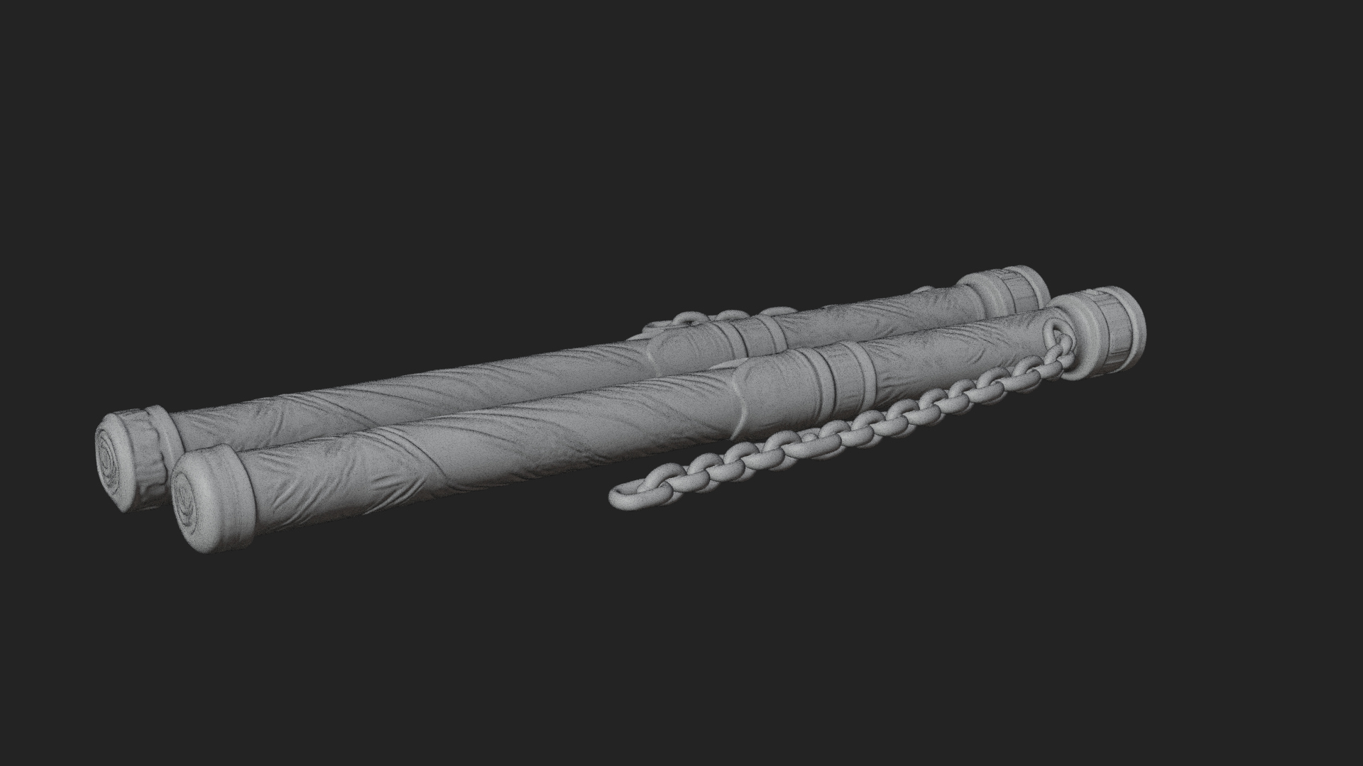Carved Chain Nunchaku Model Design 1 3D Print Model 3D Model