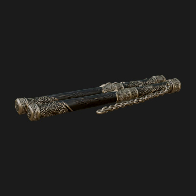 Carved Chain Nunchaku Model Design 1 3D Print Model