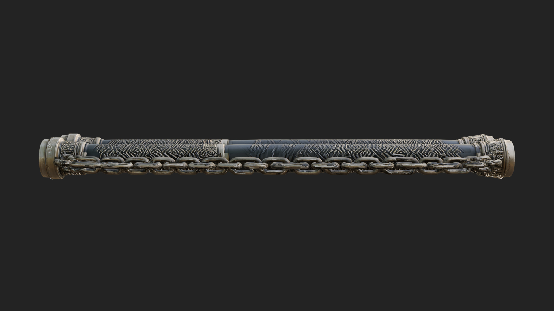 Carved Chain Nunchaku Model Design 2 3D Print Model 3D Model