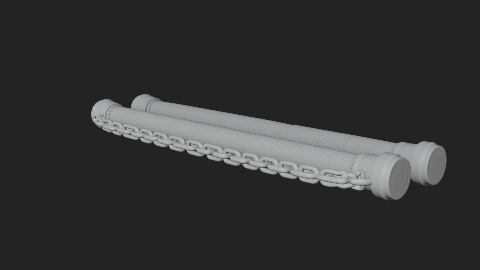 Carved Chain Nunchaku Model Design 2 3D Print Model 3D Model