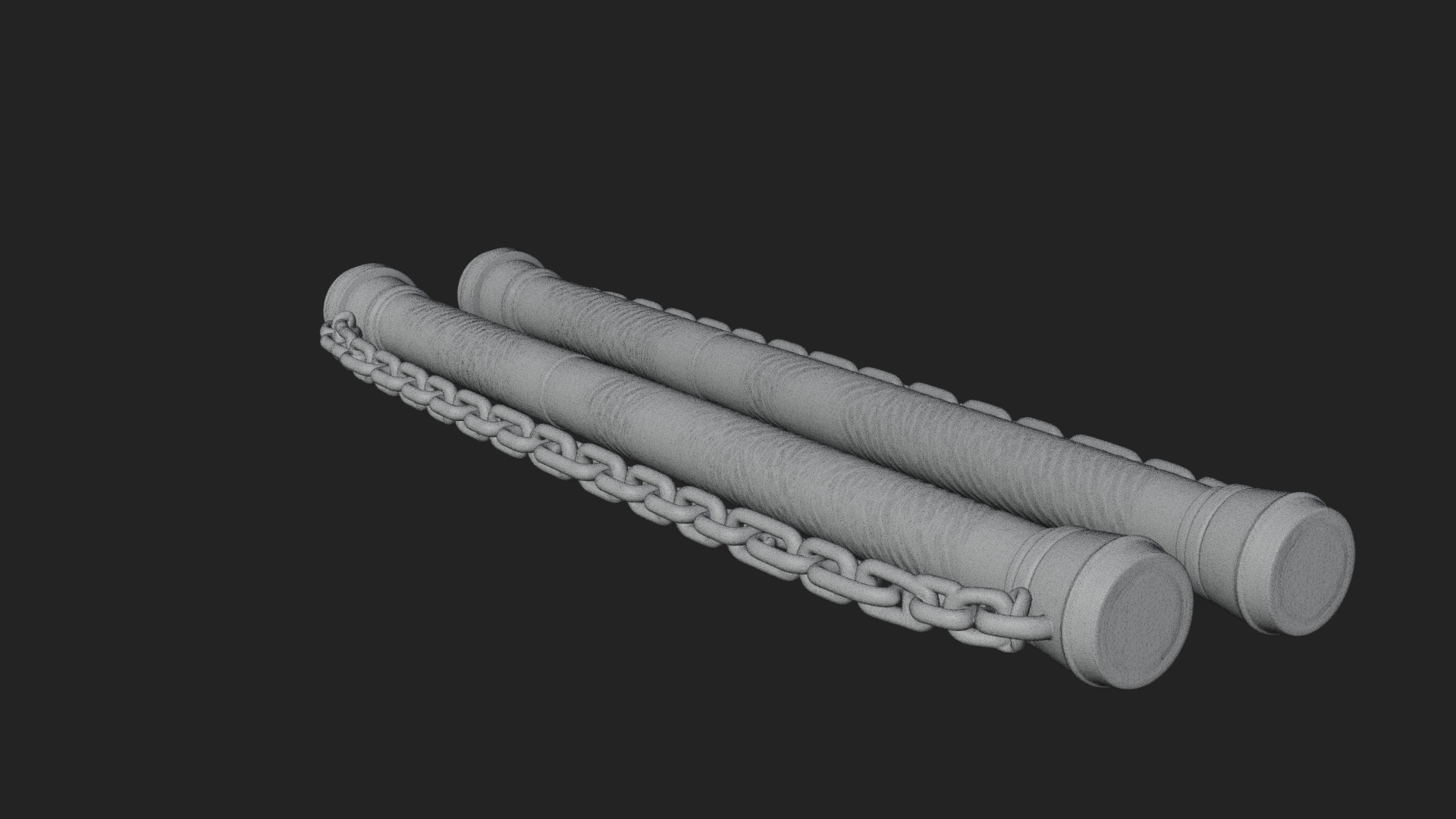 Carved Chain Nunchaku Model Design 2 3D Print Model 3D Model