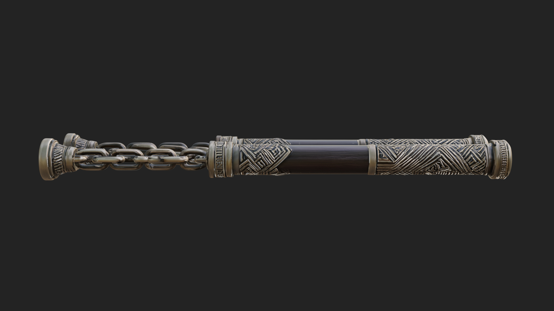 Carved Chain Nunchaku Model Design 3 3D Print Model 3D Model