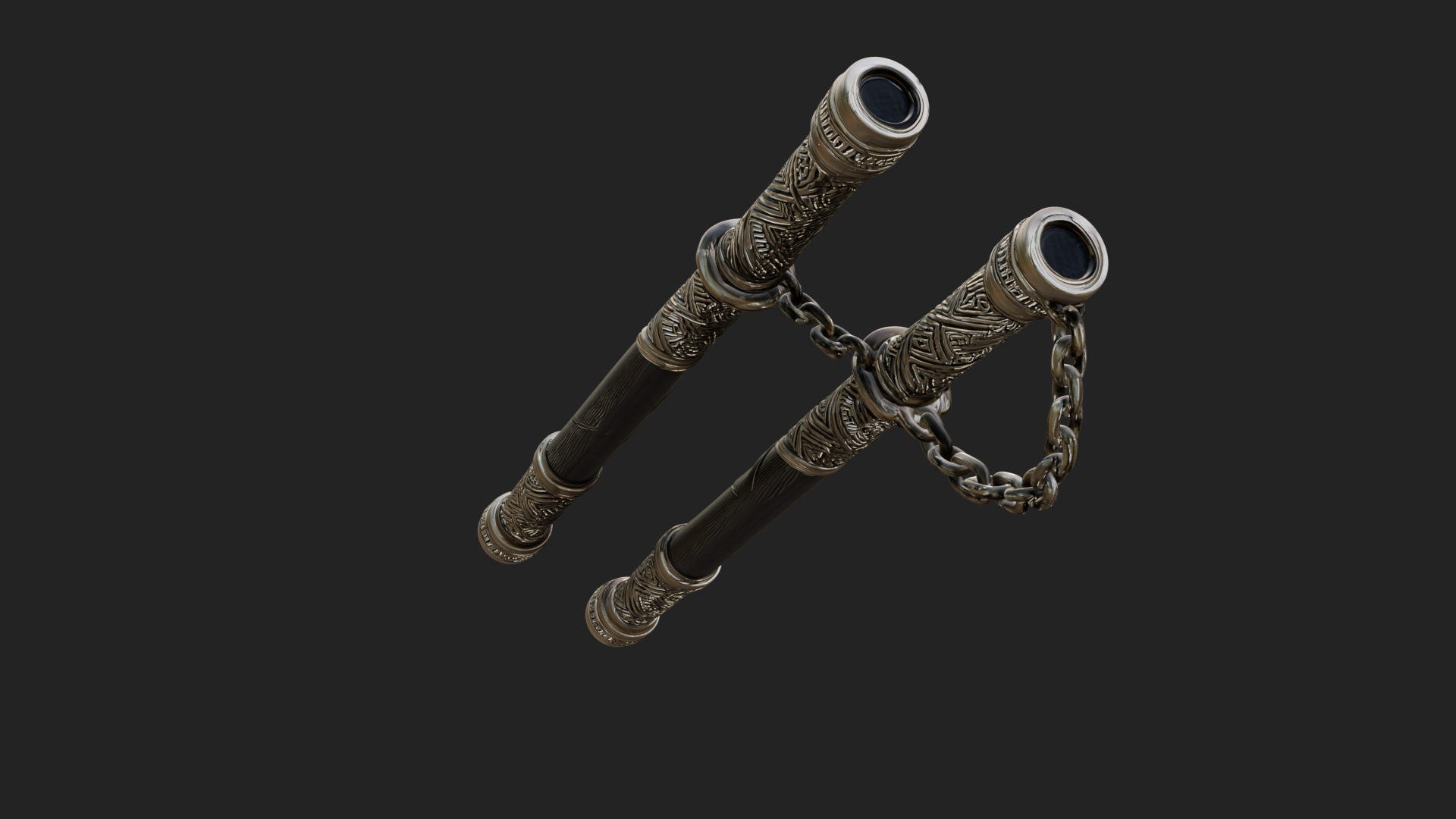 Carved Chain Nunchaku Model Design 4 3D Print Model 3D Model