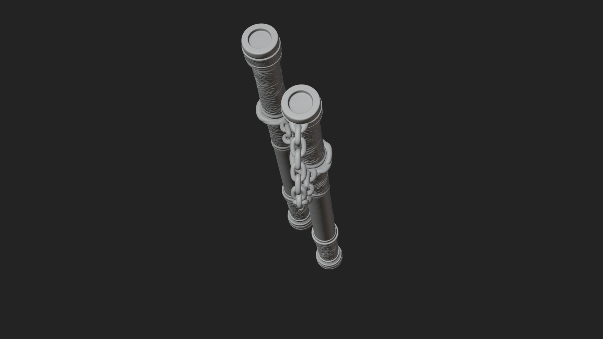 Carved Chain Nunchaku Model Design 4 3D Print Model 3D Model