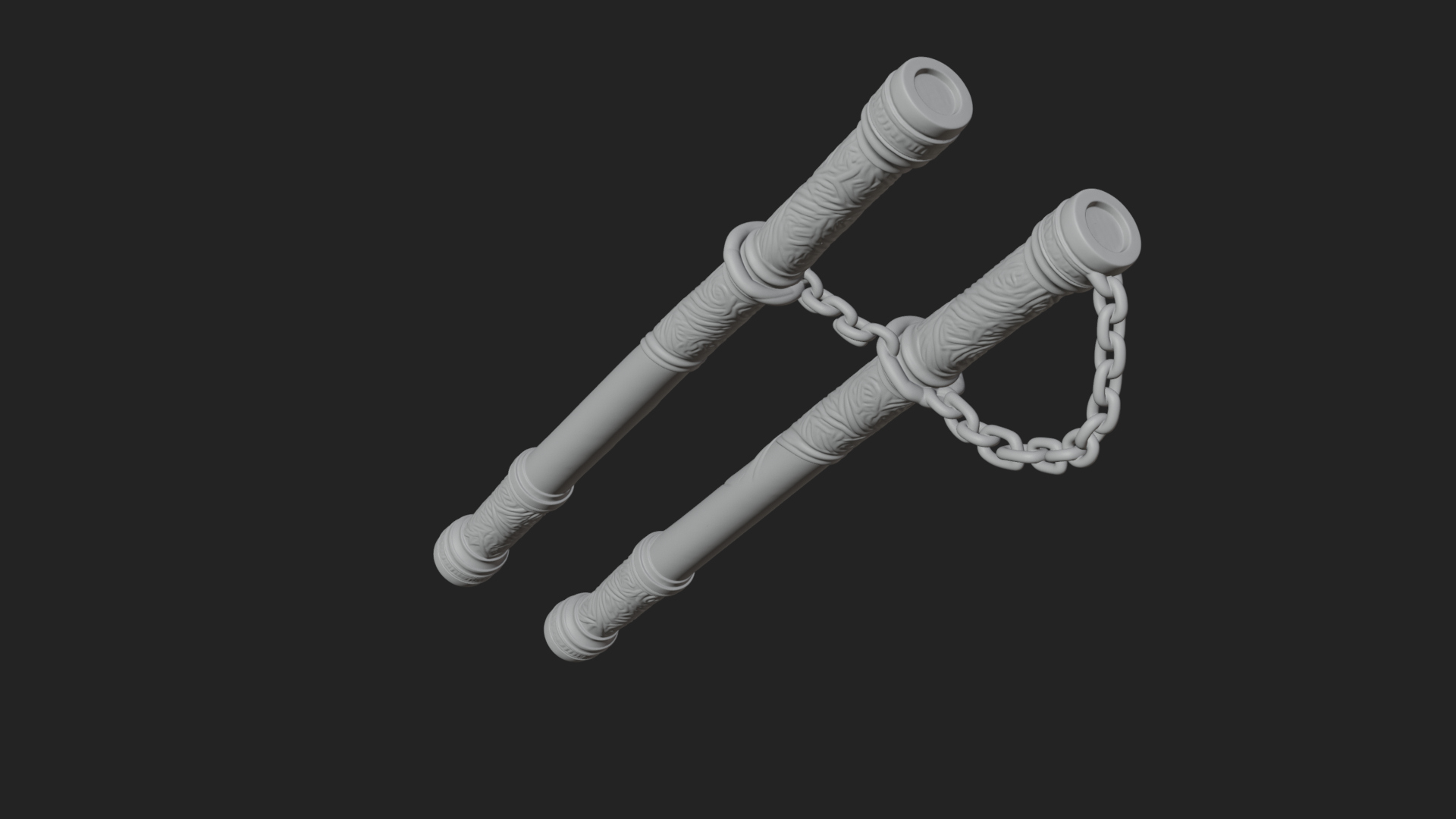 Carved Chain Nunchaku Model Design 4 3D Print Model 3D Model