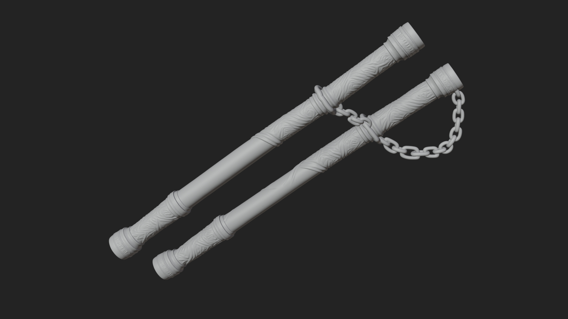 Carved Chain Nunchaku Model Design 4 3D Print Model 3D Model