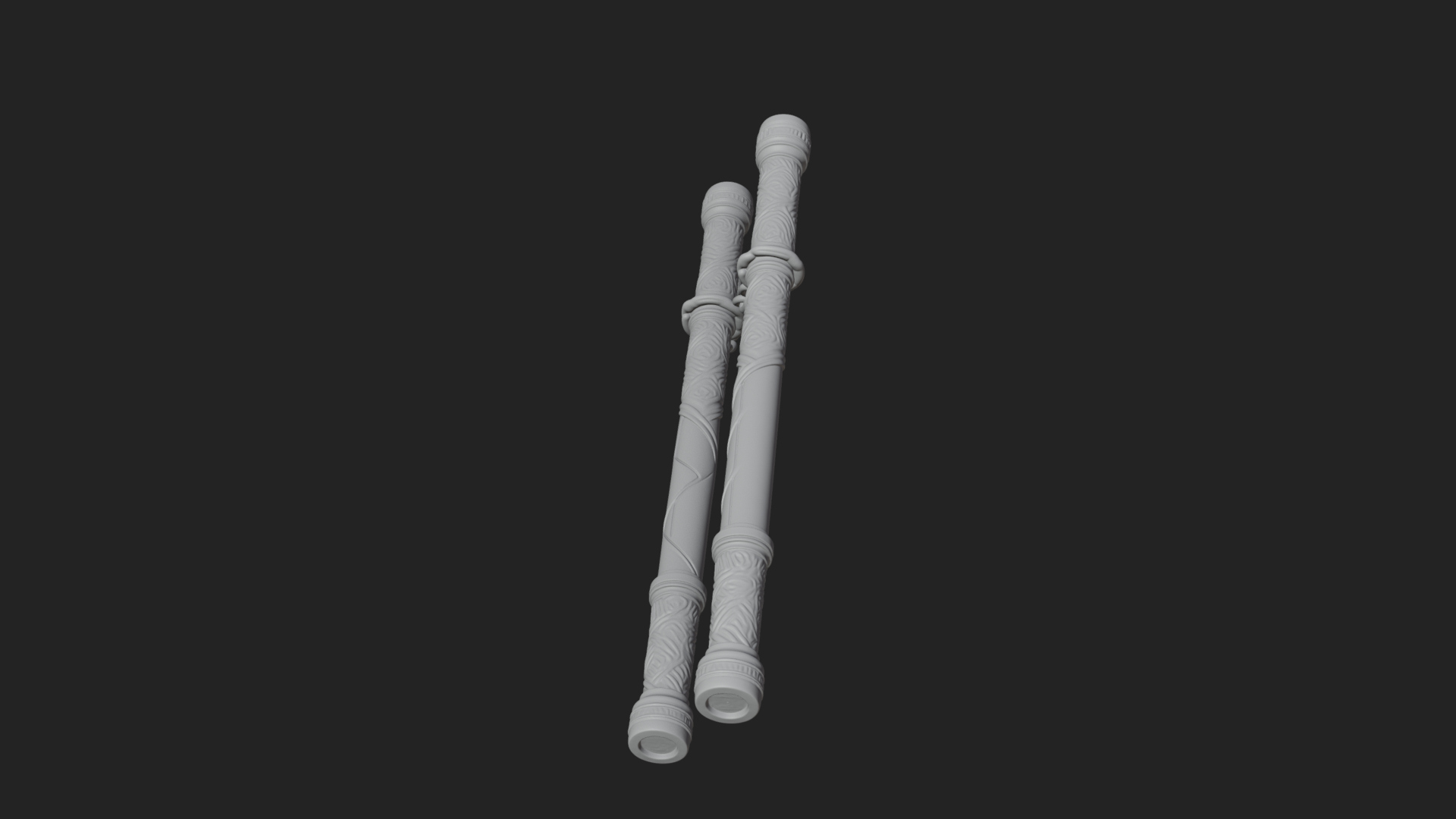 Carved Chain Nunchaku Model Design 4 3D Print Model 3D Model