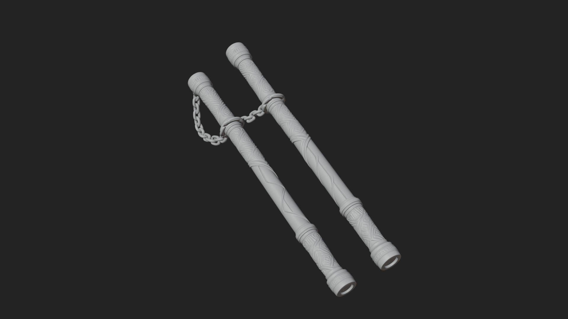 Carved Chain Nunchaku Model Design 4 3D Print Model 3D Model