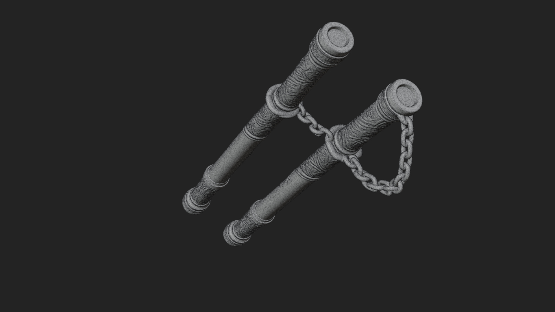 Carved Chain Nunchaku Model Design 4 3D Print Model 3D Model