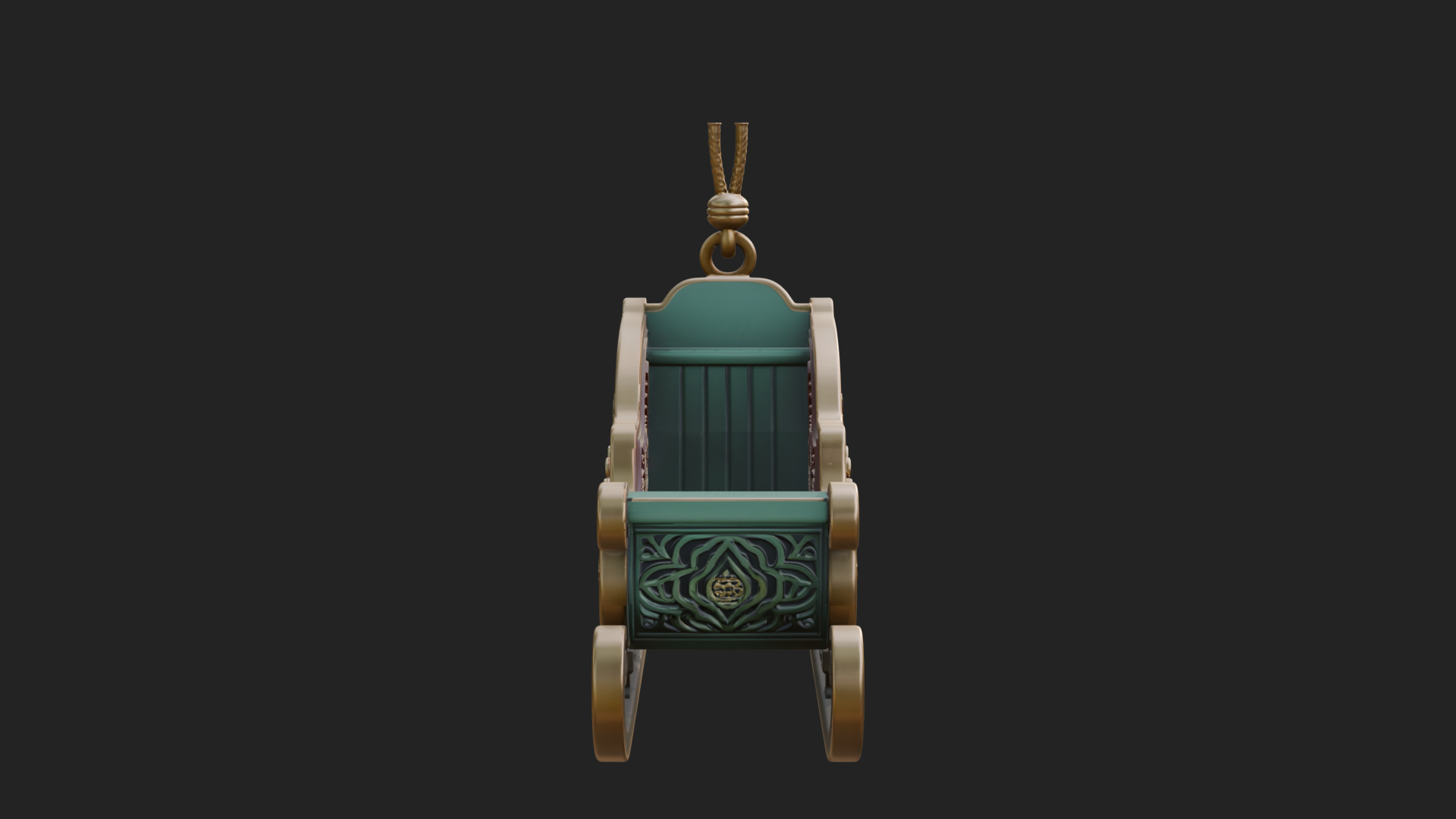 Carved Christmas Sleigh Model Design 2 3D Print Model 3D Model
