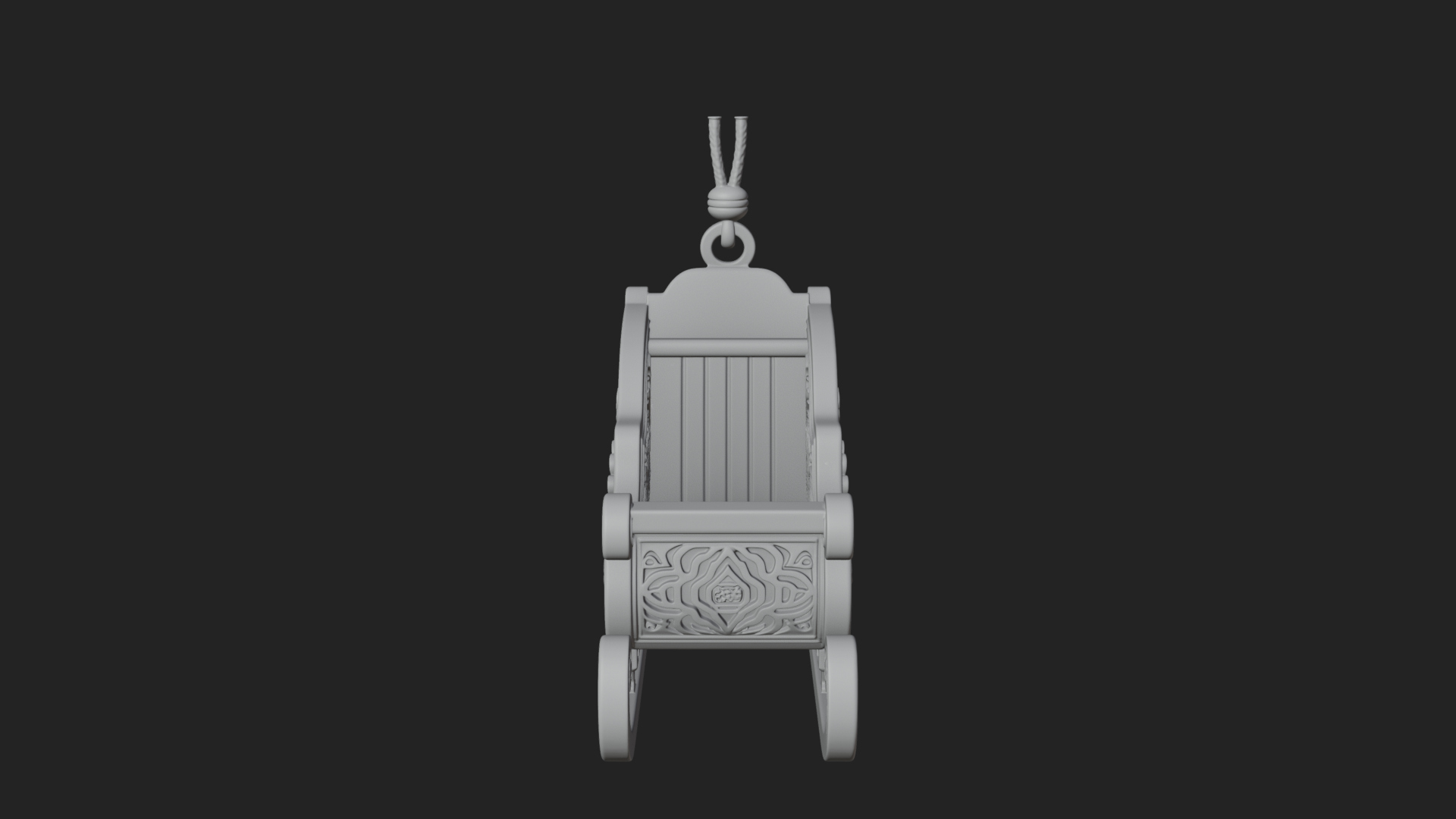 Carved Christmas Sleigh Model Design 2 3D Print Model 3D Model