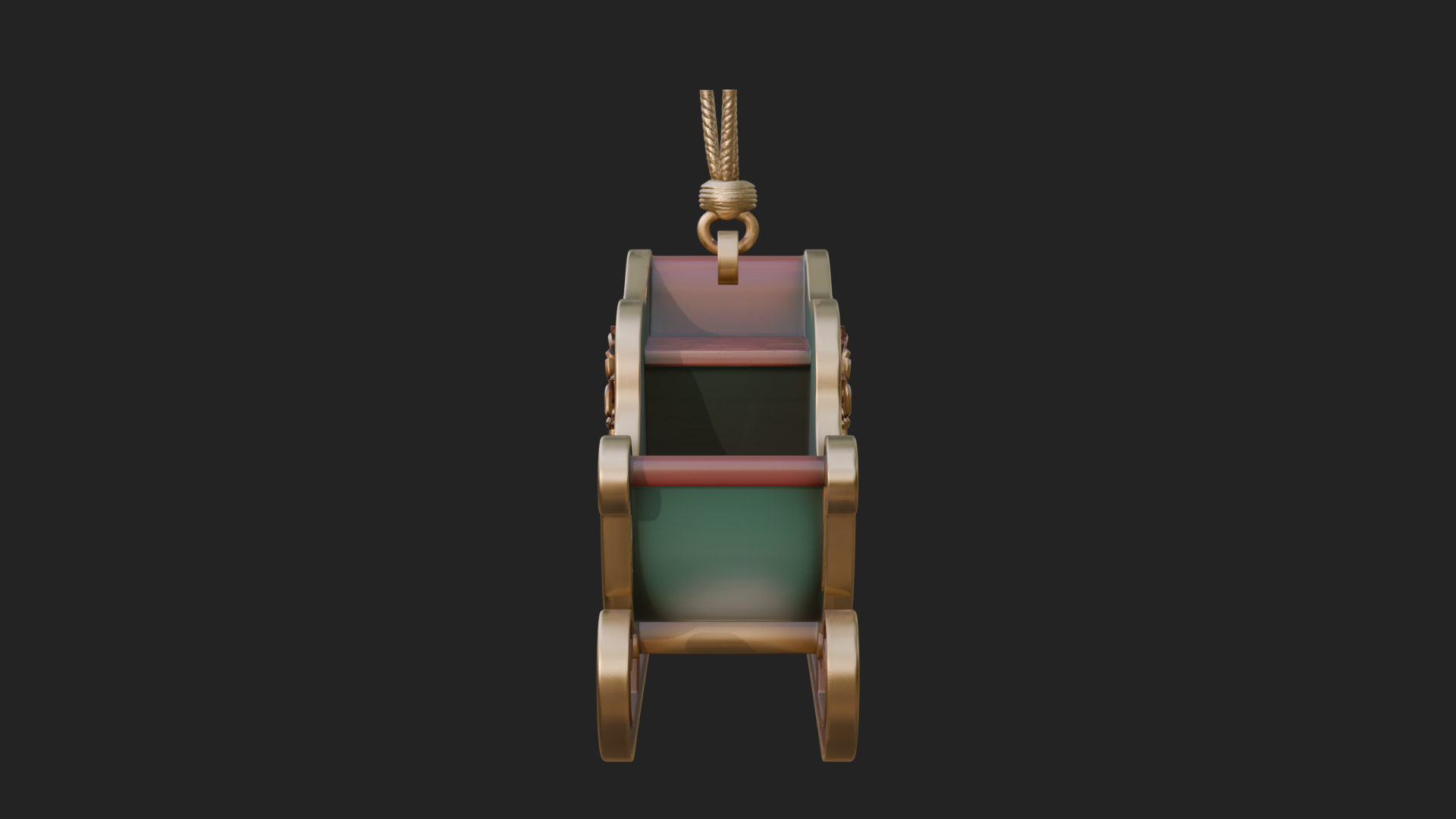 Carved Christmas Sleigh Model Design 3 3D Print Model 3D Model
