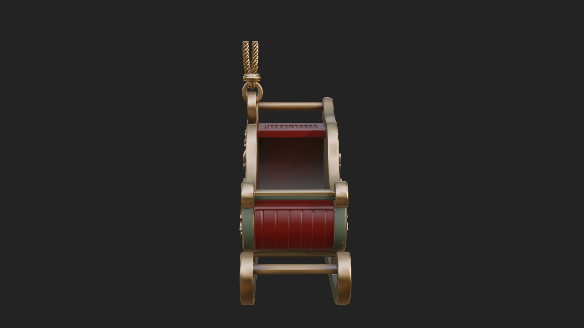 Carved Christmas Sleigh Model Design 4 3D Print Model 3D Model