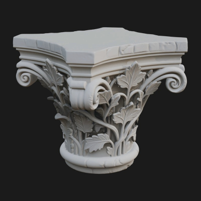 Carved Column Capital Design 11 3D Print Model
