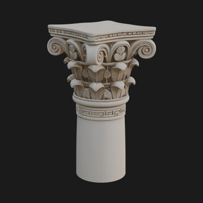 Carved Column Capital Design 13 3D Print Model