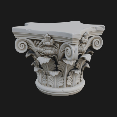 Carved Column Capital Design 14 3D Print Model