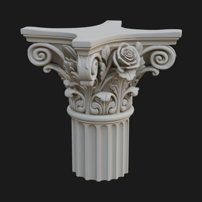 Carved Column Capital Design 15 3D Print Model