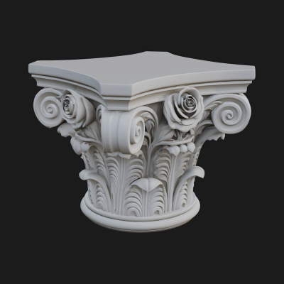 Carved Column Capital Design 16 3D Print Model