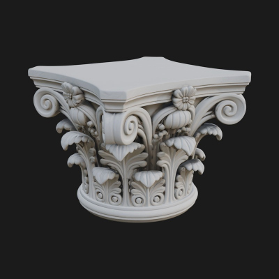 Carved Column Capital Design 17 3D Print Model