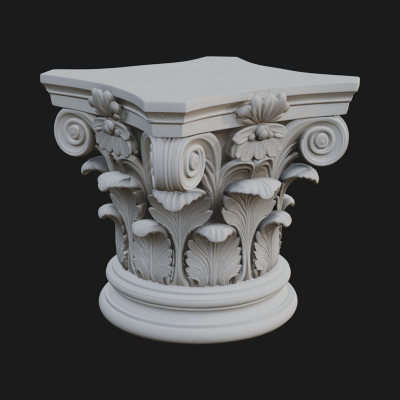 Carved Column Capital Design 18 3D Print Model