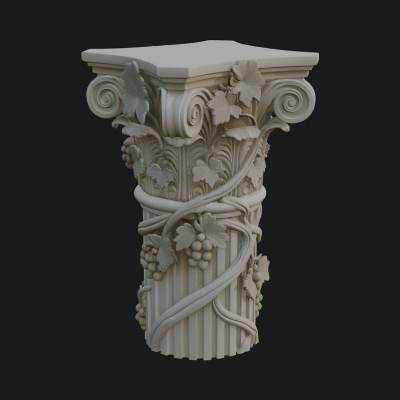 Carved Column Capital Design 19 3D Print Model