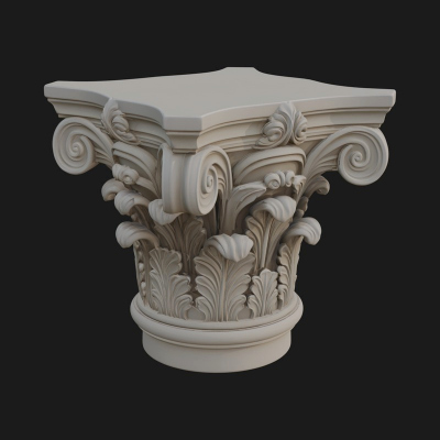 Carved Column Capital Design 20 3D Print Model