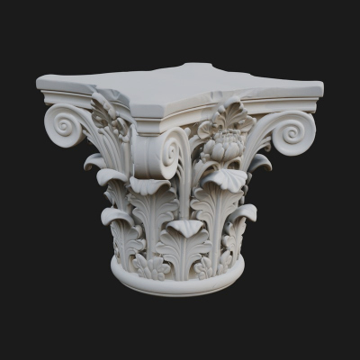 Carved Column Capital Design 22 3D Print Model