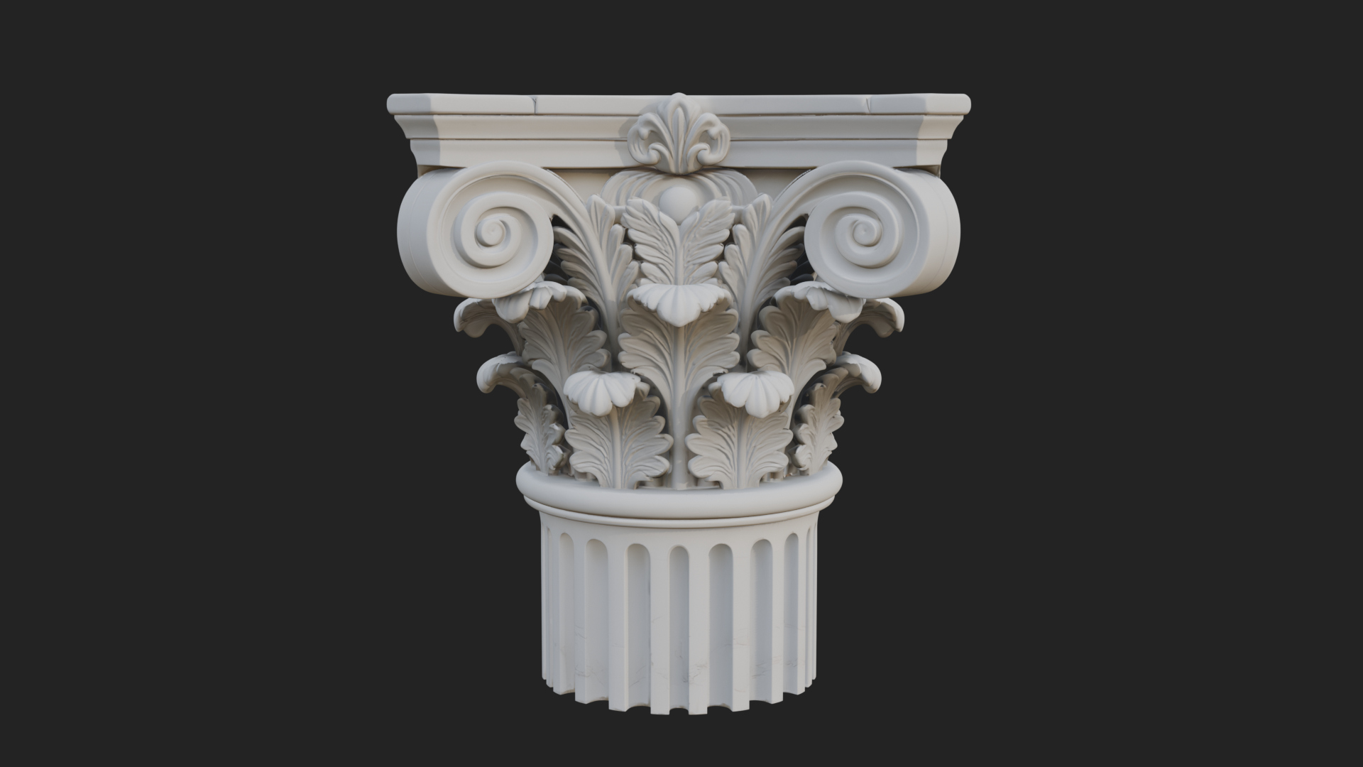 Carved Column Capital Design 23 3D Print Model 3D Model