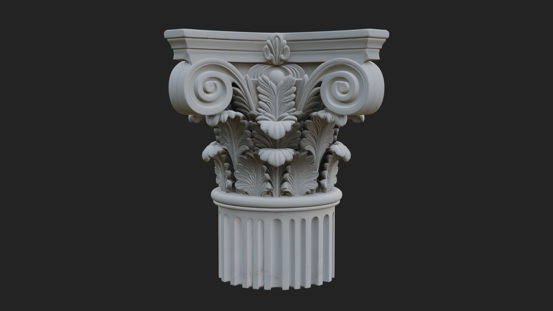 Carved Column Capital Design 23 3D Print Model 3D Model