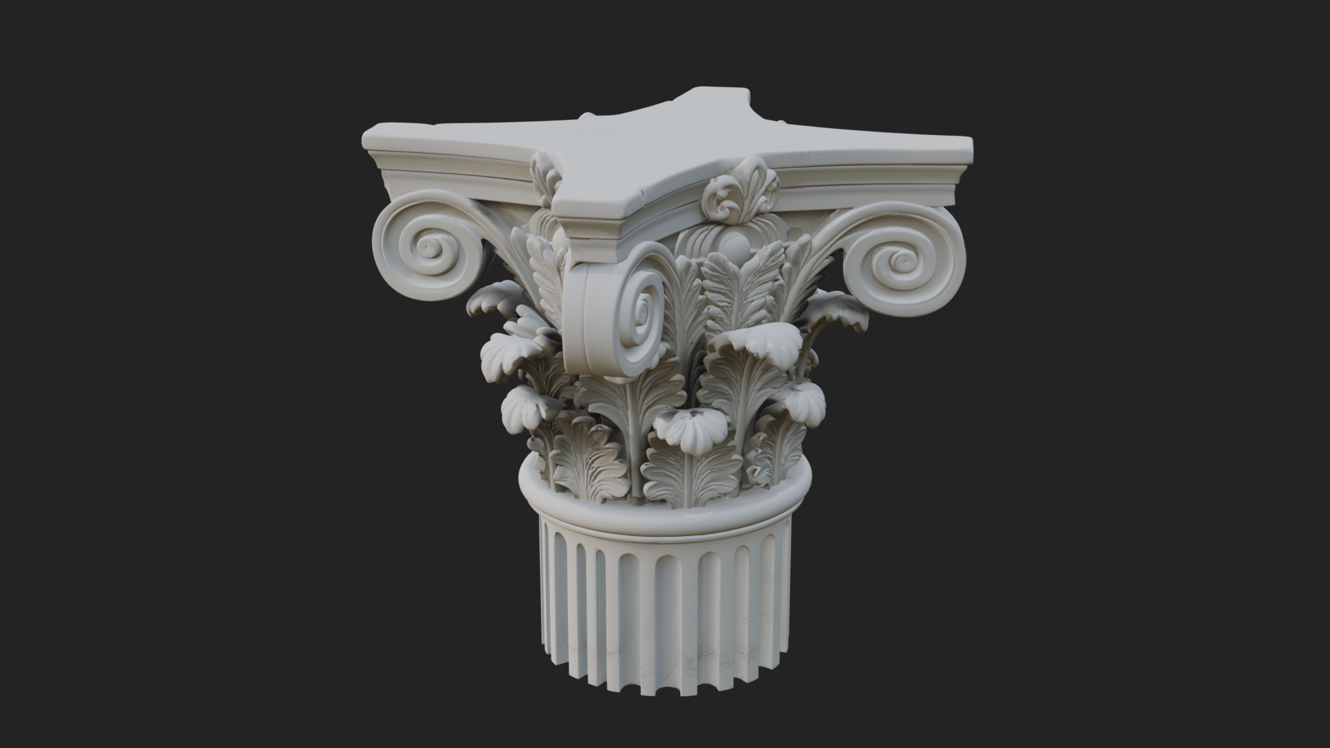 Carved Column Capital Design 23 3D Print Model 3D Model