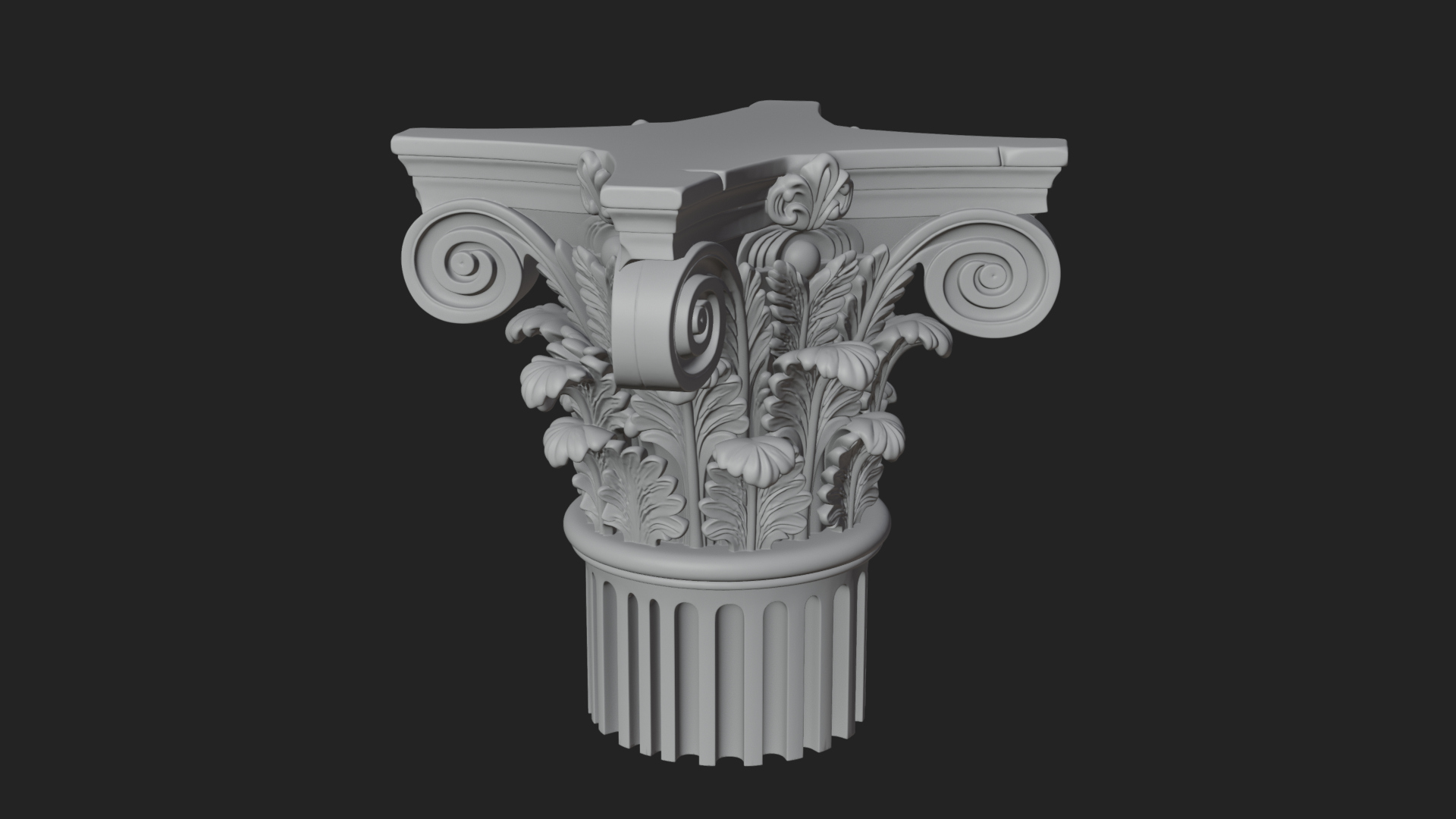 Carved Column Capital Design 23 3D Print Model 3D Model