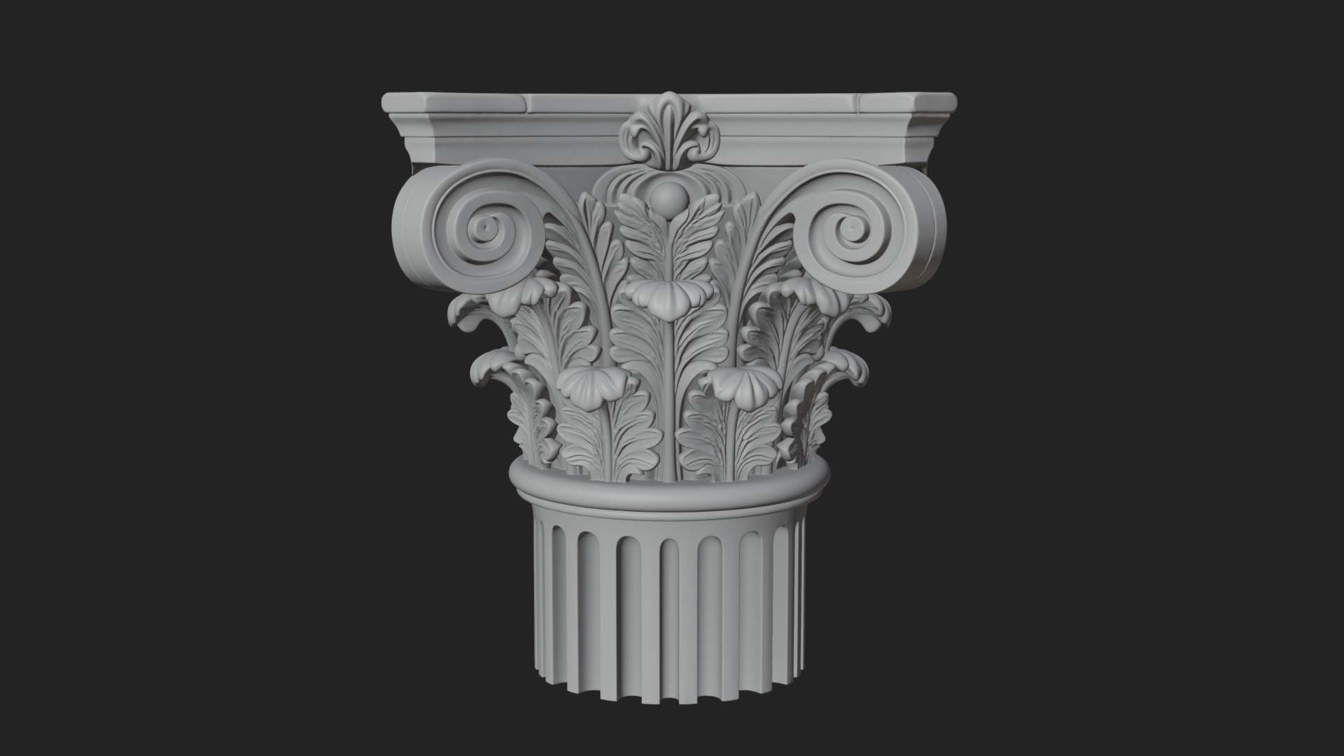 Carved Column Capital Design 23 3D Print Model 3D Model