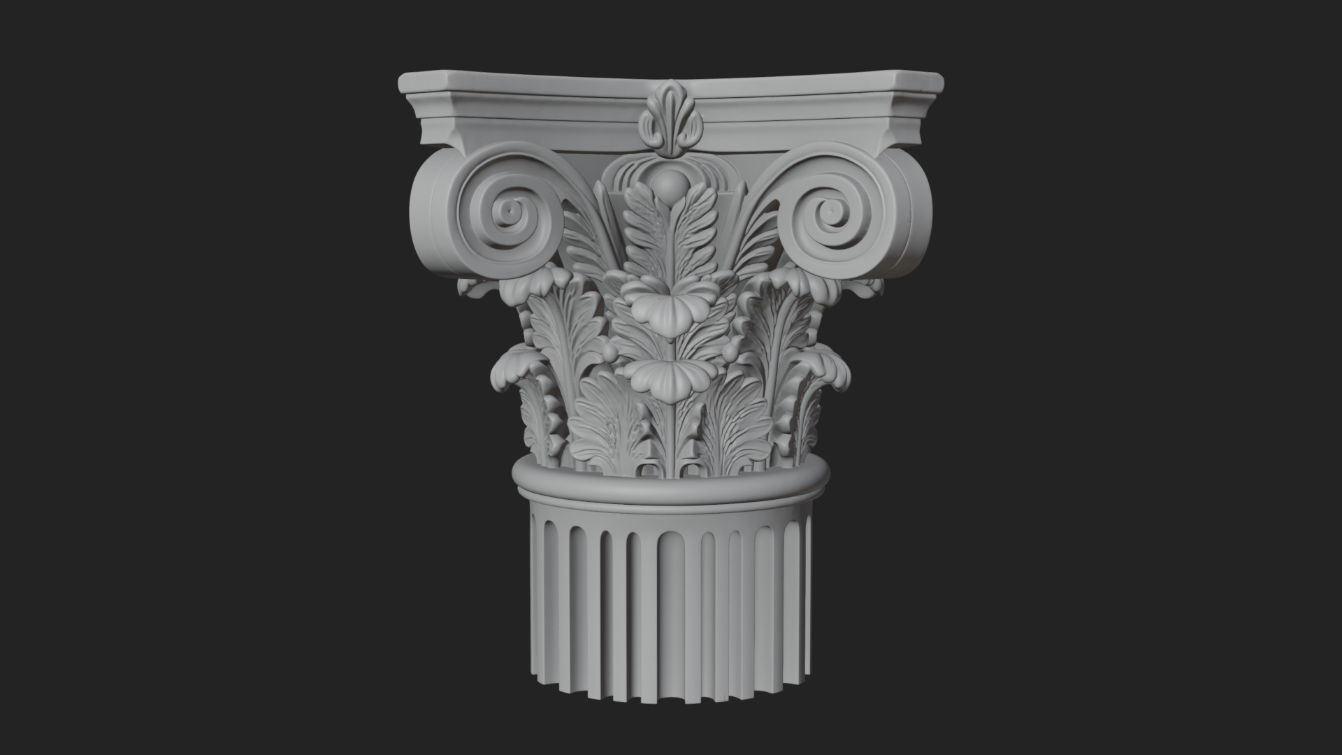 Carved Column Capital Design 23 3D Print Model 3D Model