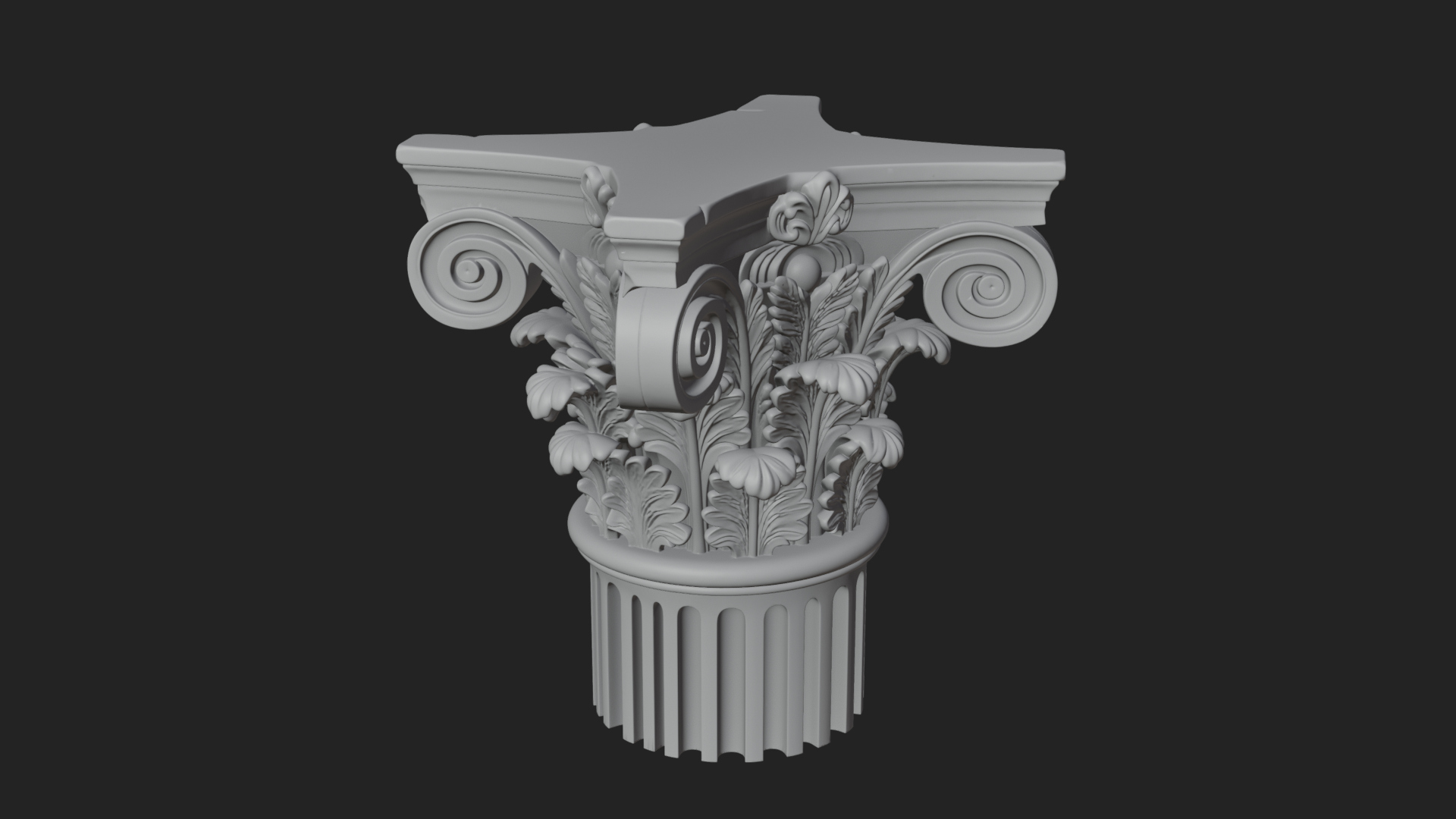 Carved Column Capital Design 23 3D Print Model 3D Model