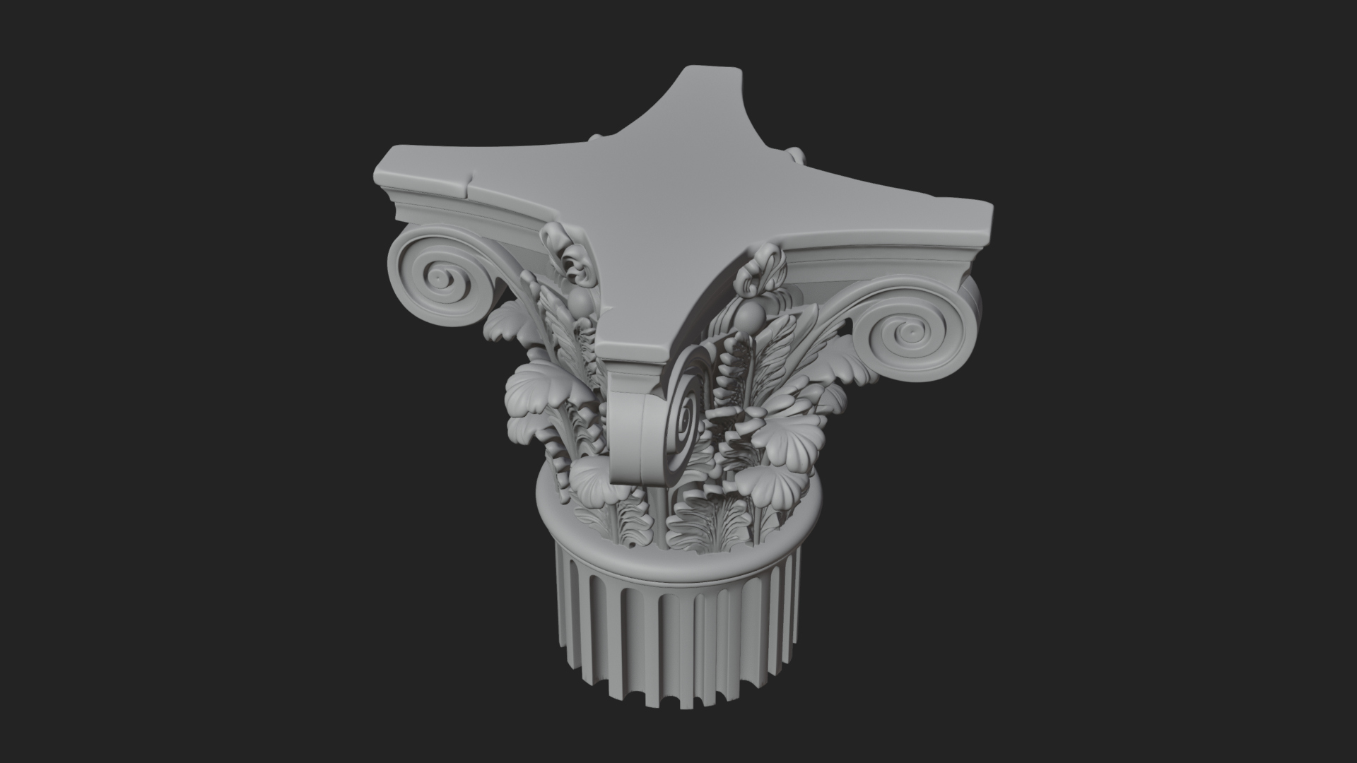 Carved Column Capital Design 23 3D Print Model 3D Model