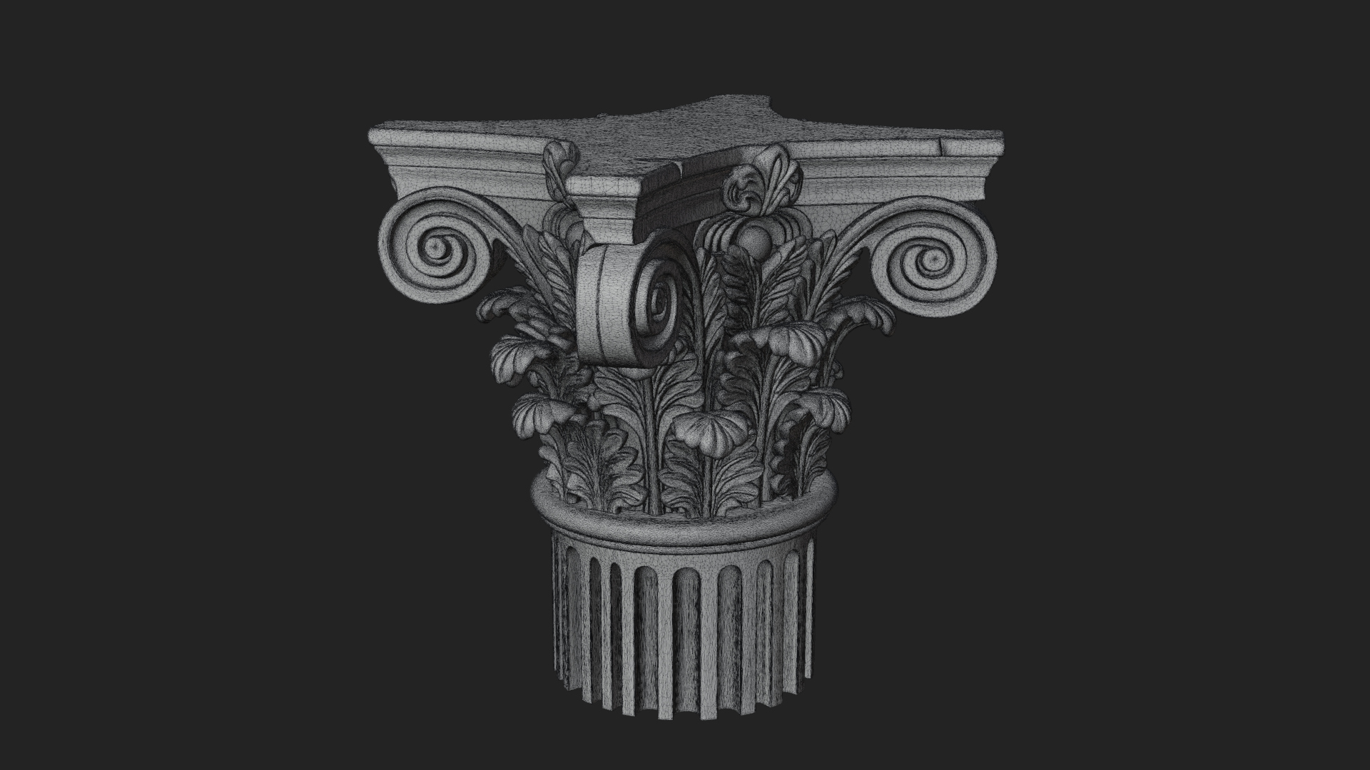 Carved Column Capital Design 23 3D Print Model 3D Model