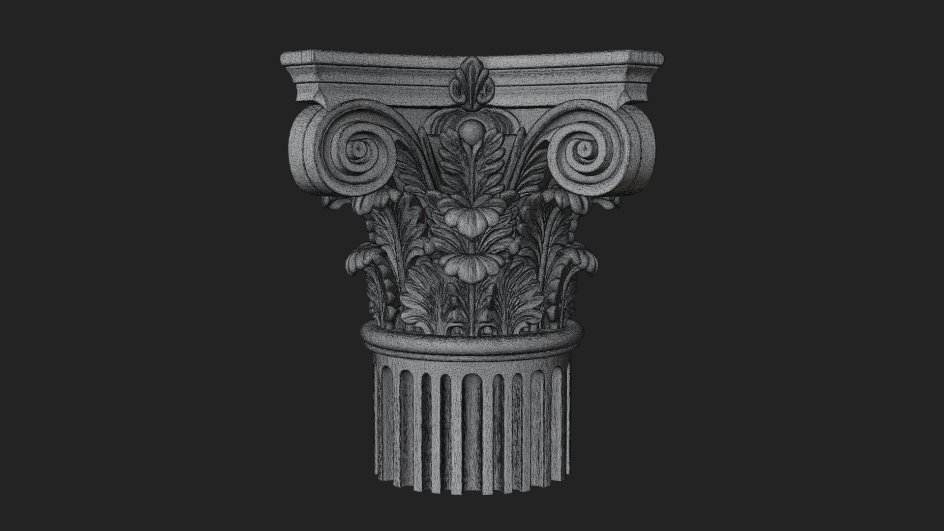 Carved Column Capital Design 23 3D Print Model 3D Model